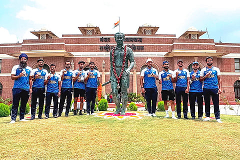 Hockey team at Major Dhyan Chand Stadium